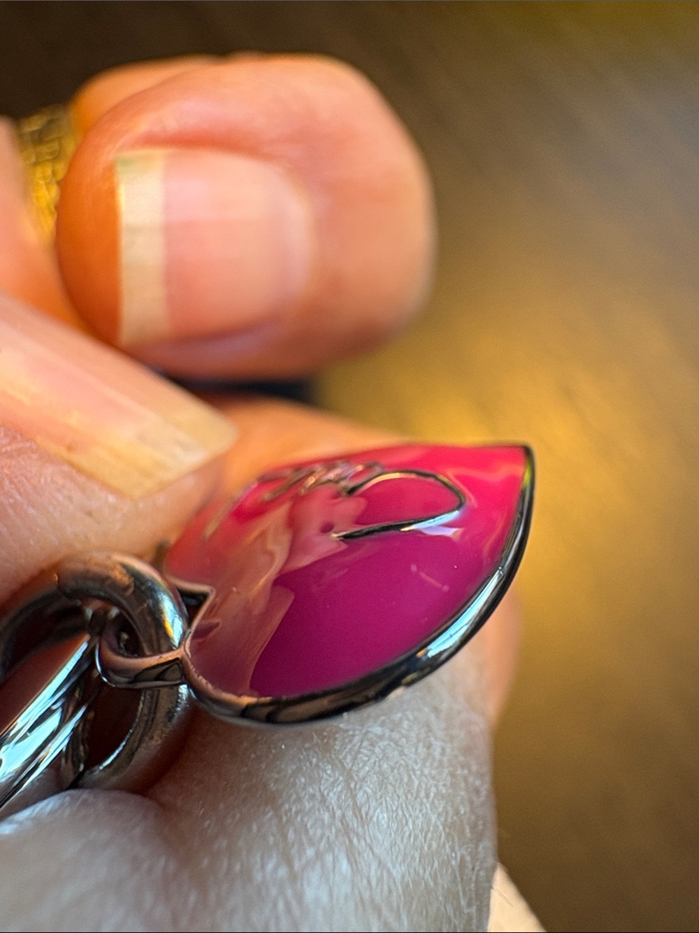 Coach Hot Pink Lipstick, Lips & Heart Charm Keyring - Picture 3 of 3